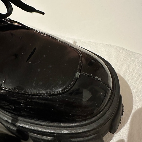 Authentic Prada Monolith Derby Shoes in Patent Black - Picture 12 of 16